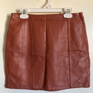 *Forever 21 Rusty Brown Faux Leather Mini Skirt #MBG